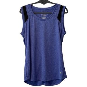 Bally‎ Total Fitness Blue Sleeveless Open Back Women's Top L